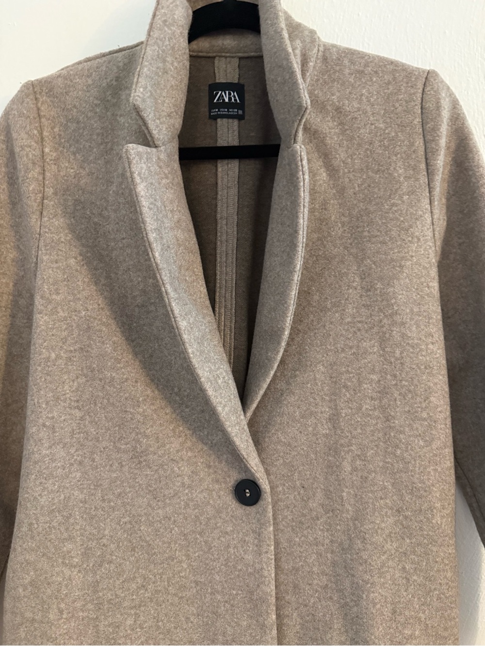 Zara Single-Button Trench Coat in Taupe